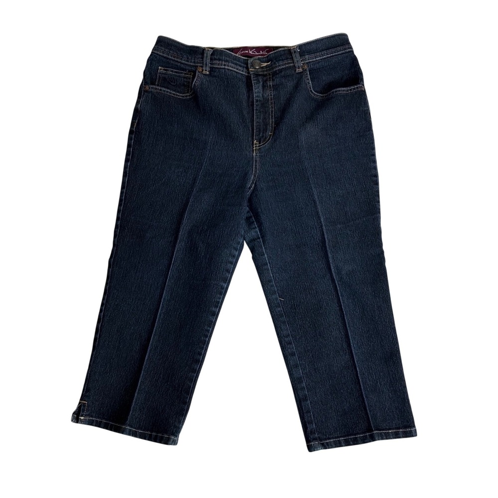 Gloria Vanderbilt Amanda Capri Womens 10 Blue Excellent Dark Wash Denim